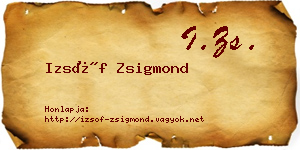 Izsóf Zsigmond névjegykártya