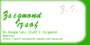 zsigmond izsof business card